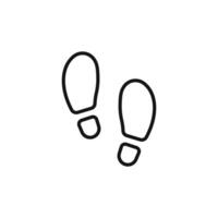Footprints icon outline collection in black and on white background vector