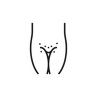 Genital rash icon outline collection in black and on white background vector