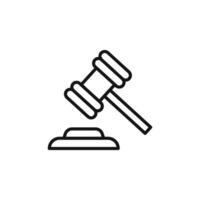 Gavel icon outline collection in black and on white background vector