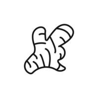 ginger icon outline collection in black and on white background vector