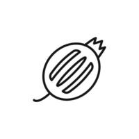 Gooseberry icon outline collection in black and on white background vector