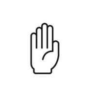 Hand icon outline collection in black and on white background vector