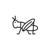 Grasshopper icon outline collection in black and on white background vector