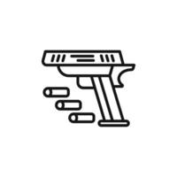 Gun with ammunition icon outline collection in black and on white background vector