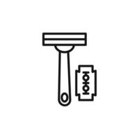 Hair removing razor icon outline collection in black and on white background vector