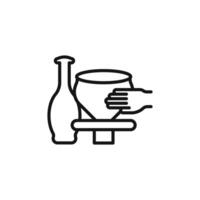 Handmade pottery icon outline collection in black and on white background vector