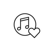 Heard heart note icon outline collection in black and on white background vector