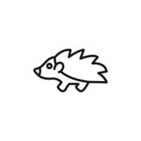 Hegdehog icon outline collection in black and on white background vector