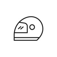 Helmet icon outline collection in black and on white background vector