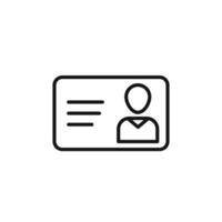 Identification card icon outline collection in black and on white background vector