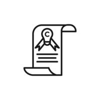 Intellectual property and copyright icon outline collection in black and on white background vector