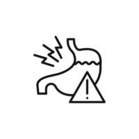 Indigestion icon outline collection in black and on white background vector