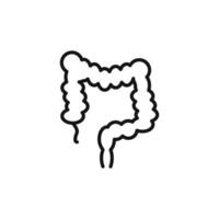 Large intestine icon outline collection in black and on white background vector