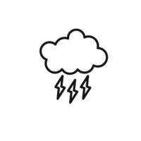 Lightning icon outline collection in black and on white background vector