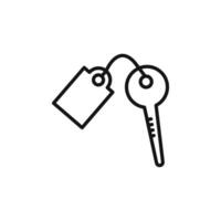 Key Chain Icon outline collection in black and on white background vector