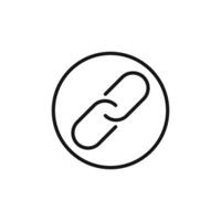 Link icon outline collection in black and on white background vector