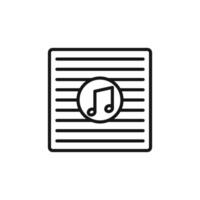 Lyrics icon outline collection in black and on white background vector