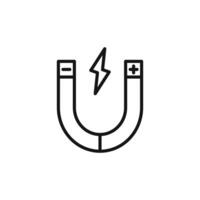 Magnet icon outline collection in black and on white background vector