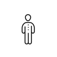 Man icon outline collection in black and on white background vector