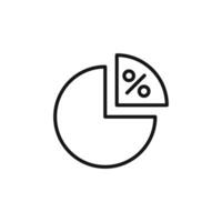 Market share icon outline collection in black and on white background vector