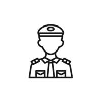 Male chief officer icon outline collection in black and on white background vector