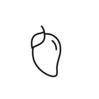 Mango icon outline collection in black and on white background vector