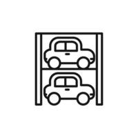 Multi Storey Parking icon outline collection in black and on white background vector