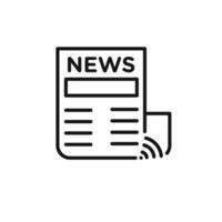 News Feed icon outline collection in black and on white background vector