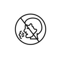 No Cough icon outline collection in black and on white background vector