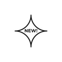 New symbol icon outline collection in black and on white background vector