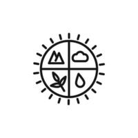 Natural resources icon outline collection in black and on white background vector