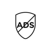 No ads icon outline collection in black and on white background vector