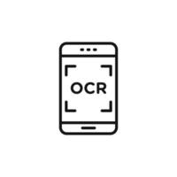 OCR icon outline collection in black and on white background vector
