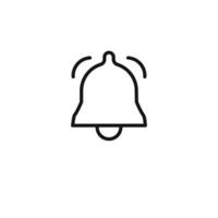 Notification bell icon outline collection in black and on white background vector