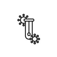 PCR test icon outline collection in black and on white background vector