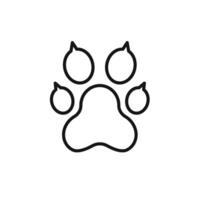 Paw icon outline collection in black and on white background vector