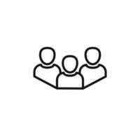 People icon outline collection in black and on white background vector