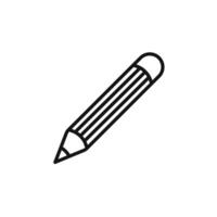 Pencil icon outline collection in black and on white background vector