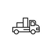 Pickup truck icon outline collection in black and on white background vector