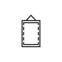 Photo frame icon outline collection in black and on white background vector