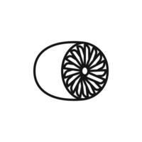 Plane turbine icon outline collection in black and on white background vector