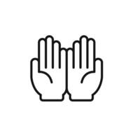 Pray icon outline collection in black and on white background vector