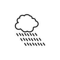 Rain icon outline collection in black and on white background vector