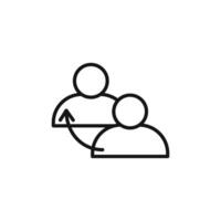 Referrals icon outline collection in black and on white background vector