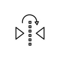 Reflect tool icon outline collection in black and on white background vector