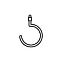 Rope Hook icon outline collection in black and on white background vector