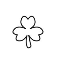 Saint patrick Leaf clover icon outline collection in black and on white background vector