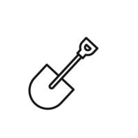 Short spade icon outline collection in black and on white background vector
