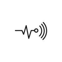Sensor icon outline collection in black and on white background vector