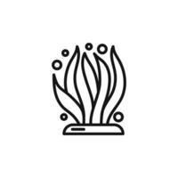 Seaweed icon outline collection in black and on white background vector